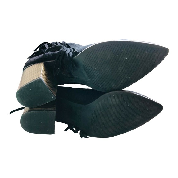 Qupid women's sz 10 black faux suede fringe pointed toe ankle bootie sz 10 - Picture 6 of 6